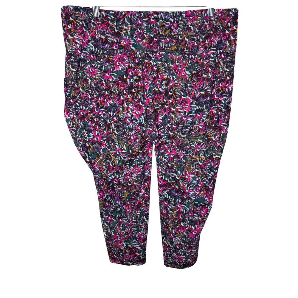 Lululemon Swift Speed High Rise Crop 21" Floral Electric Multi Leggings Size 20 - Picture 5 of 9